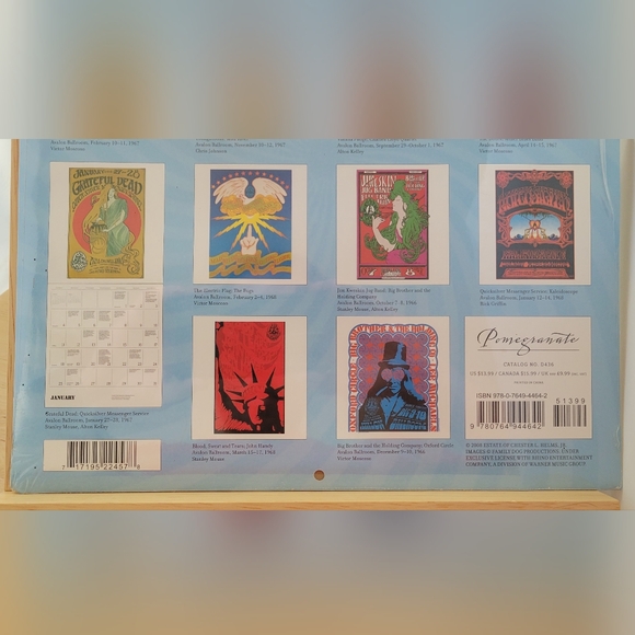 BRAND NEW 2009 Calendar Rock Roots Avalon Ballroom Posters 1966-1968 Pomegranate - Picture 4 of 6